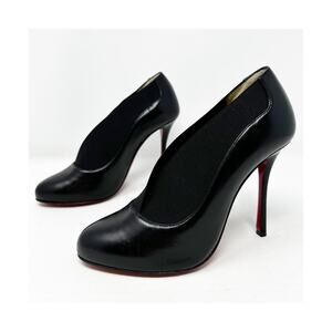 Christian Louboutin Toot Couverte Black Leather Ankle Boots Womens Size EU 36.5